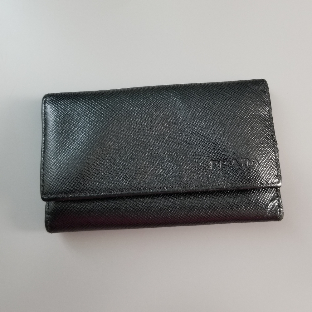 PRADA Black Key Chain Holder Wallet